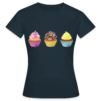 Muffins - Frauen T-Shirt - Navy - Vorne - AI Model Female 172 dark (172cm)