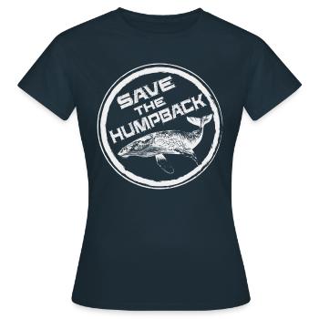 Wale - Whales - Frauen T-Shirt - Navy - Vorne - AI Model Female 172 dark (172cm)