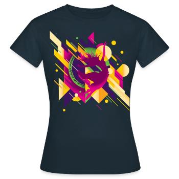 Abstrakte Vibes 💃 Dance like nobody's watching - Frauen T-Shirt - Navy - Vorne - AI Model Female 172 dark (172cm)