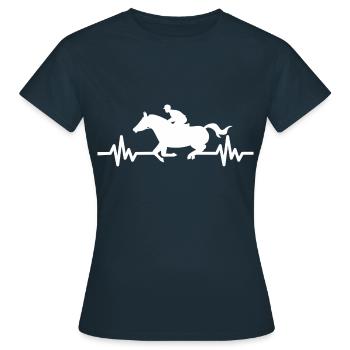 Heartbeat Horse Stallion Mare Ross Polo - Women's T-Shirt - navy - Front - AI Model Female 172 dark (172cm)
