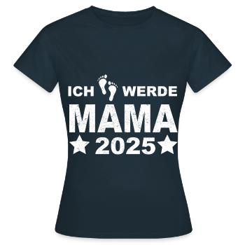 Je vais être maman, future maman en 2025, 2025 - T-shirt Femme - marine - Devant - AI Model Female 172 dark (172cm)