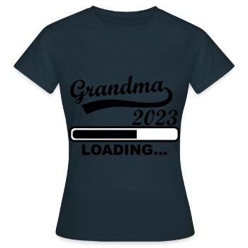 Grandma 2023 loading - Women's T-Shirt - navy - Front - AI Model Female 172 dark (172cm)