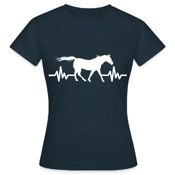 Heartbeat - Étalon Cheval Jument Ross Equestrian - T-shirt Femme - marine - Devant - AI Model Female 172 dark (172cm)