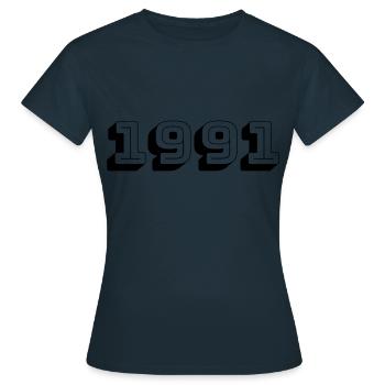 Année de naissance 1991 Cadeau - T-shirt Femme - marine - Devant - AI Model Female 172 dark (172cm)