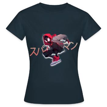 Japan Style Comic FIgure - Women's T-Shirt - navy - Front - AI Model Female 172 dark (172cm)