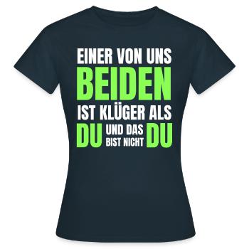 Klüger - Frauen T-Shirt - Navy - Vorne - AI Model Female 172 dark (172cm)