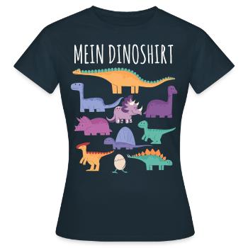 dino - Women's T-Shirt - navy - Front - AI Model Female 172 dark (172cm)