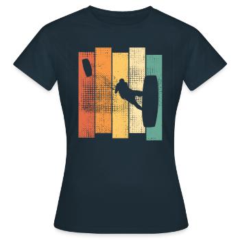 Kite Kitesurfer kiteboarding kitesurfing - Frauen T-Shirt - Navy - Vorne - AI Model Female 172 dark (172cm)