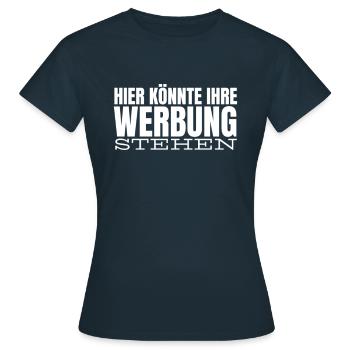 Werbung - Frauen T-Shirt - Navy - Vorne - AI Model Female 172 dark (172cm)