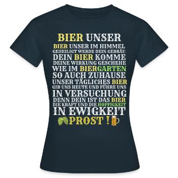Bier Gebet - Frauen T-Shirt - Navy - Vorne - AI Model Female 172 dark (172cm)