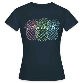 Pastel Pineapple - Women's T-Shirt - navy - Front - AI Model Female 172 dark (172cm)