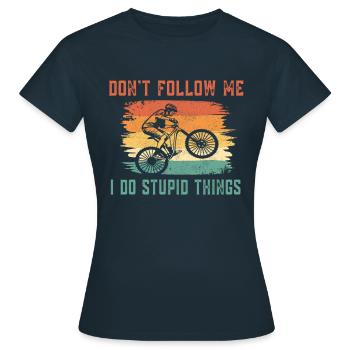 Radfahrer Sprüche - Retro Style - Frauen T-Shirt - Navy - Vorne - AI Model Female 172 dark (172cm)