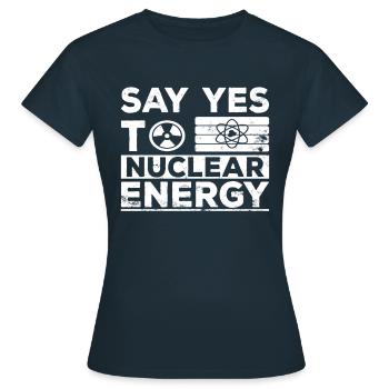 Ja zu Kernkraft - Nuklear Atomkraft Kernenergie - Frauen T-Shirt - Navy - Vorne - AI Model Female 172 dark (172cm)