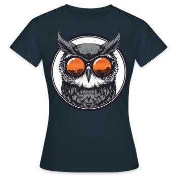 Owl Sunglasses Odd Eagle Owl - Women's T-Shirt - navy - Front - AI Model Female 172 dark (172cm)