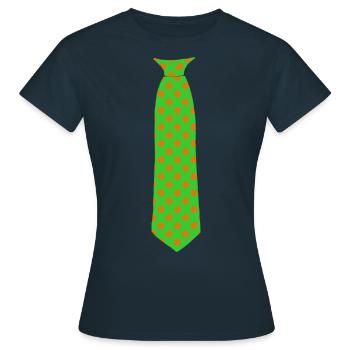 Krawatte blumen muster - Frauen T-Shirt - Navy - Vorne - AI Model Female 172 dark (172cm)