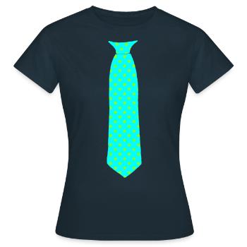 Cravate étoiles vert turquoise - T-shirt Femme - marine - Devant - AI Model Female 172 dark (172cm)