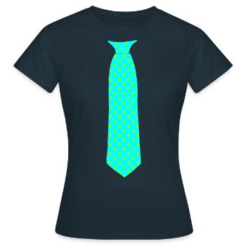 Krawatte Sterne AAufgedruckte - Frauen T-Shirt - Navy - Vorne - AI Model Female 172 dark (172cm)
