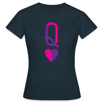 Reine de cœur - T-shirt Femme - marine - Devant - AI Model Female 172 dark (172cm)