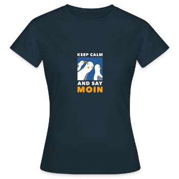 Moin Nordsee Hamburg Northern Germany Gift - Women's T-Shirt - navy - Front - AI Model Female 172 dark (172cm)