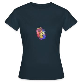 Guitare Johnny - T-shirt Femme - marine - Devant - AI Model Female 172 dark (172cm)