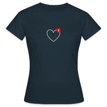 Die Liebe - Nachricht - SMS - Verliebt - Frauen T-Shirt - Navy - Vorne - AI Model Female 172 dark (172cm)
