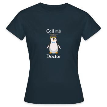 Penguin Doctoral Thesis Degree - Women's T-Shirt - navy - Front - AI Model Female 172 dark (172cm)