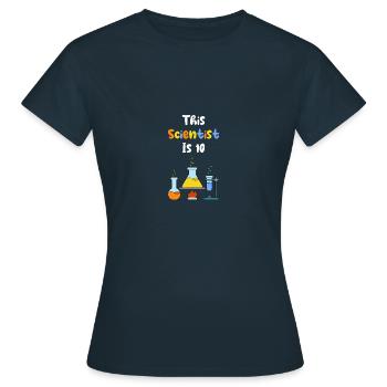 Anniversaire scientifique Ten Science - T-shirt Femme - marine - Devant - AI Model Female 172 dark (172cm)