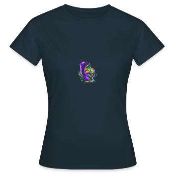 Astronaut Space Funny Spaceman Moon - Frauen T-Shirt - Navy - Vorne - AI Model Female 172 dark (172cm)