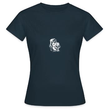 Astronaut Space Funny Spaceman Moon - Frauen T-Shirt - Navy - Vorne - AI Model Female 172 dark (172cm)