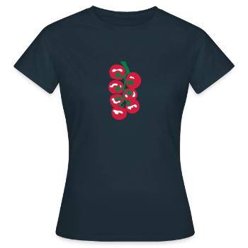Haufen von Kirschtomaten_g1 - Frauen T-Shirt - Navy - Vorne - AI Model Female 172 dark (172cm)