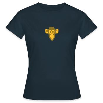 Erschrockener neugieriger lustiger Affe - Frauen T-Shirt - Navy - Vorne - AI Model Female 172 dark (172cm)
