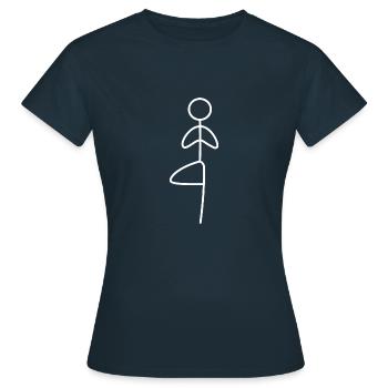 Exercice de yoga - T-shirt Femme - marine - Devant - AI Model Female 172 dark (172cm)