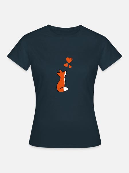 fox love - Frauen T-Shirt - Navy