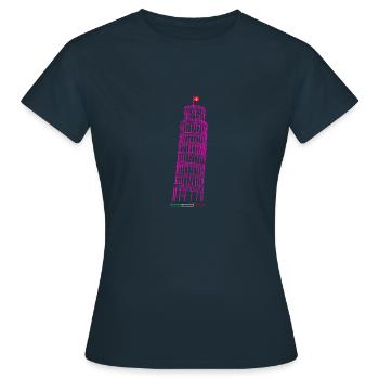 Tour ardoise dessinée par Pise - T-shirt Femme - marine - Devant - AI Model Female 172 dark (172cm)