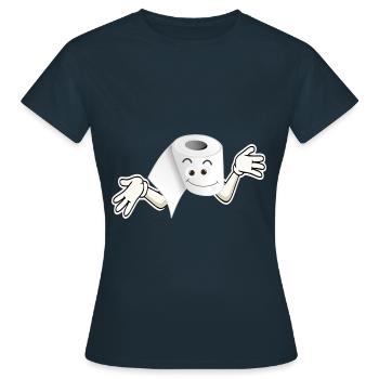 Toilettenpapier ratlos - Frauen T-Shirt - Navy - Vorne - AI Model Female 172 dark (172cm)