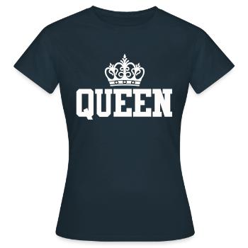 Queen - Partnershirt - King und Queen - Frauen T-Shirt - Navy - Vorne - AI Model Female 172 dark (172cm)