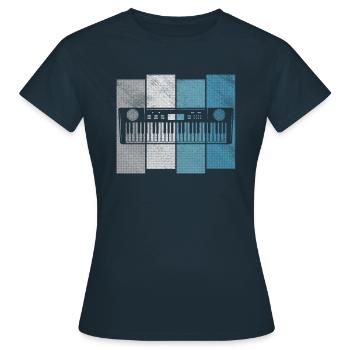 Vintage Keyboard - Keyboarder Music Gift - Women's T-Shirt - navy - Front - AI Model Female 172 dark (172cm)