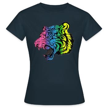 Tiger Head - Wild Cat - Wild Animals - Women's T-Shirt - navy - Front - AI Model Female 172 dark (172cm)