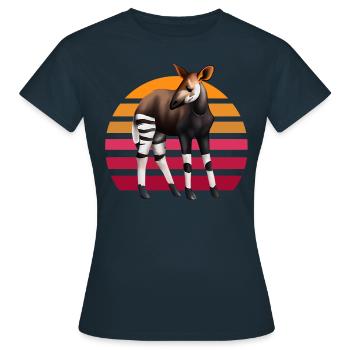 Sweet Okapi - Women's T-Shirt - navy - Front - AI Model Female 172 dark (172cm)