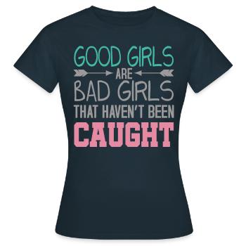 Boese Maedchen JGA Party - Frauen T-Shirt - Navy - Vorne - AI Model Female 172 dark (172cm)