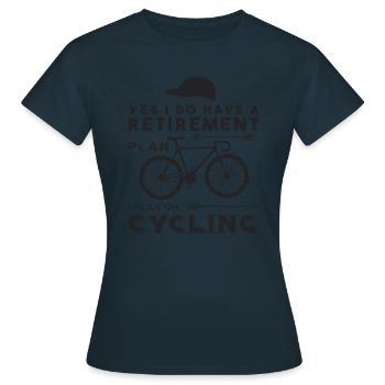 Lustige Radfahrer Sprüche - Frauen T-Shirt - Navy - Vorne - AI Model Female 172 dark (172cm)
