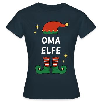 Oma Elfe - Frauen T-Shirt - Navy - Vorne - AI Model Female 172 dark (172cm)