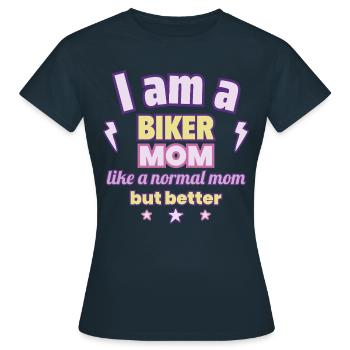 Biker Mom, Gift Mother's Day, Motorcycle - Women's T-Shirt - navy - Front - AI Model Female 172 dark (172cm)