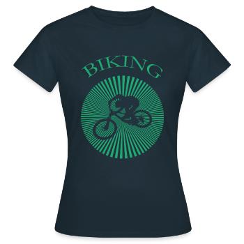 Biking - Frauen T-Shirt - Navy - Vorne - AI Model Female 172 dark (172cm)