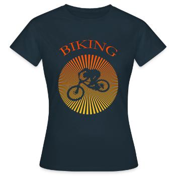biking - Frauen T-Shirt - Navy - Vorne - AI Model Female 172 dark (172cm)