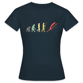 Saut à ski saut à ski saut à ski - T-shirt Femme - marine - Devant - AI Model Female 172 dark (172cm)
