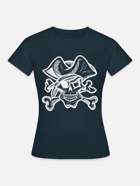 Pirat Augenklappe - Frauen T-Shirt - Navy