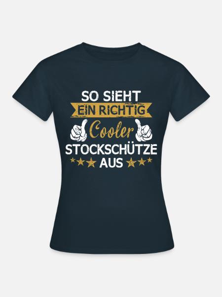 Stockschießen Eisstockschießen Eisstock Spruch - Frauen T-Shirt - Navy