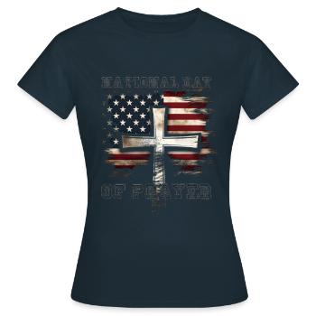 National Day Of Prayer - Frauen T-Shirt - Navy - Vorne - AI Model Female 172 dark (172cm)