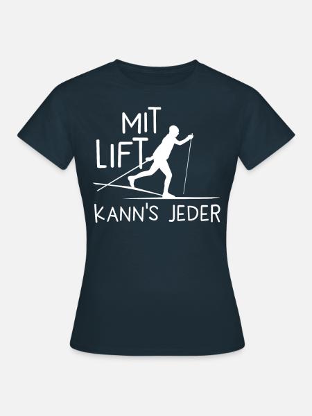 Langlaufen / Langläufer / Skifahrer / Ski - Frauen T-Shirt - Navy